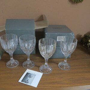 Set of 8 Excellent Mikasa Park Lane Full Lead Crystal Goblets - Clear Wine Glass